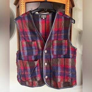 Vintage 90s Formula H2W Brand Wool Blend Casual Plaid Vest Large